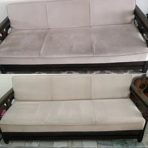 Cuci Sofa sebelum Sesudah